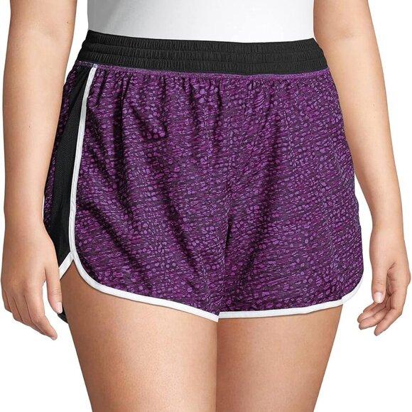 Brand New Womens Active Plus-Size Woven Running Shorts 5X Spot On Plum Keep Cool - Picture 3 of 3